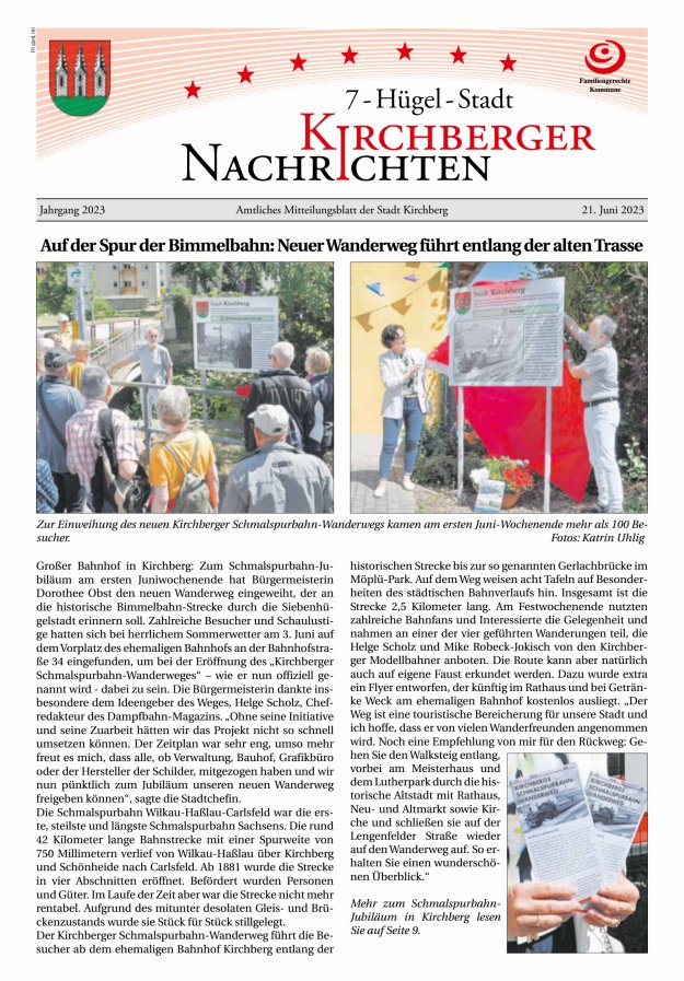 Kirchberger Nachrichten Titelblatt 06/2023