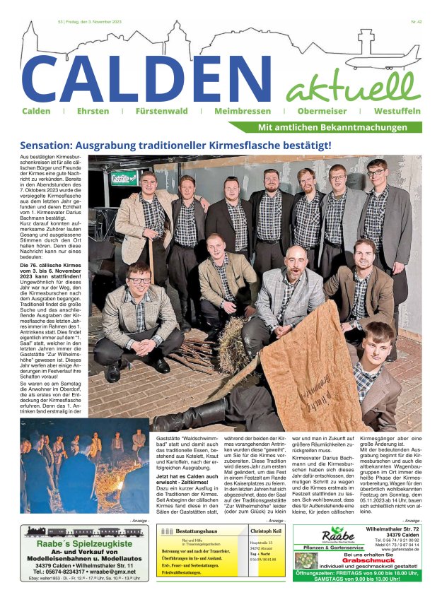 Calden aktuell Titelblatt 42/2023
