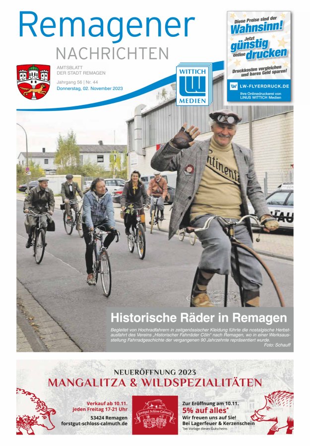 Remagener Nachrichten Titelblatt 44/2023
