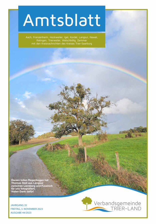 Amtsblatt VG Trier-Land Titelblatt 44/2023