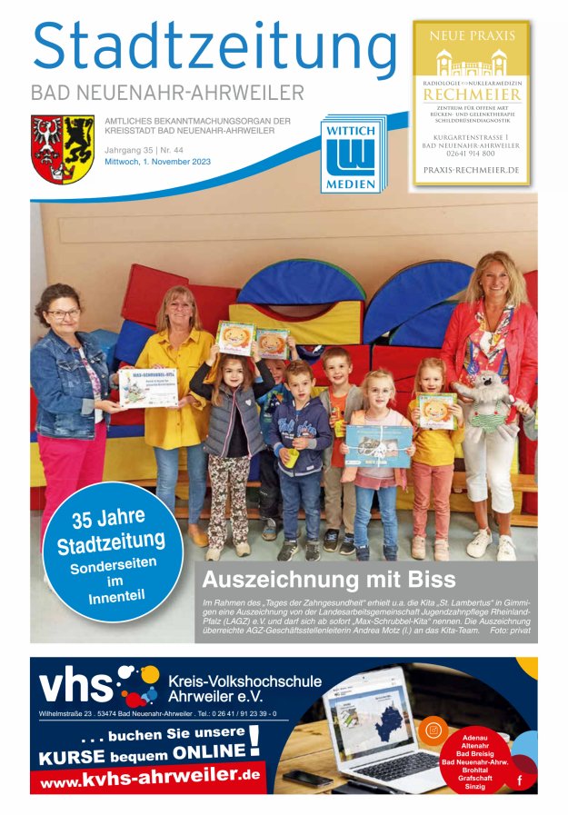 Stadtzeitung Bad Neuenahr-Ahrweiler Titelblatt 44/2023