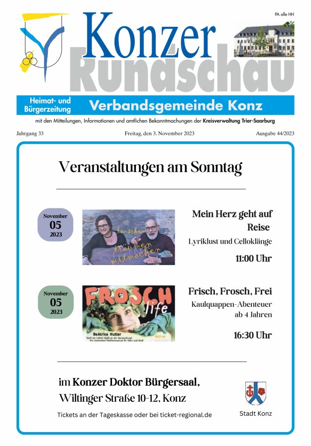 Konzer Rundschau Titelblatt 44/2023
