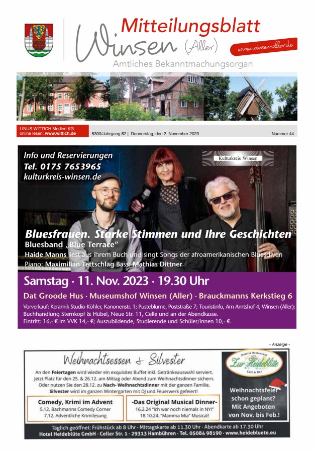 Mitteilungsblatt der Gemeinde Winsen Titelblatt 44/2023