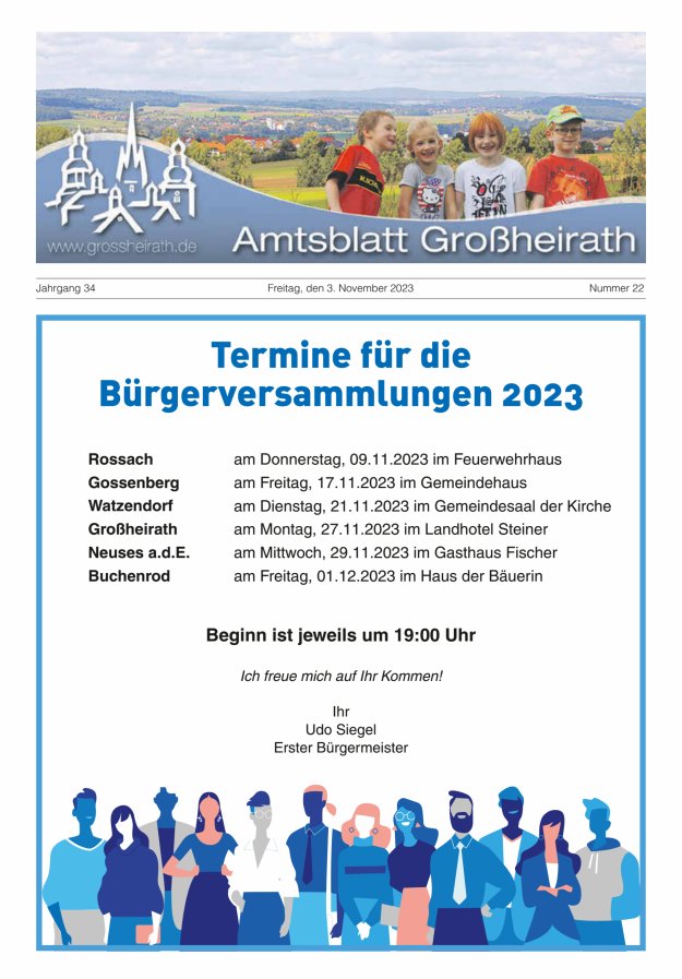 Amtsblatt Großheirath Titelblatt 22/2023