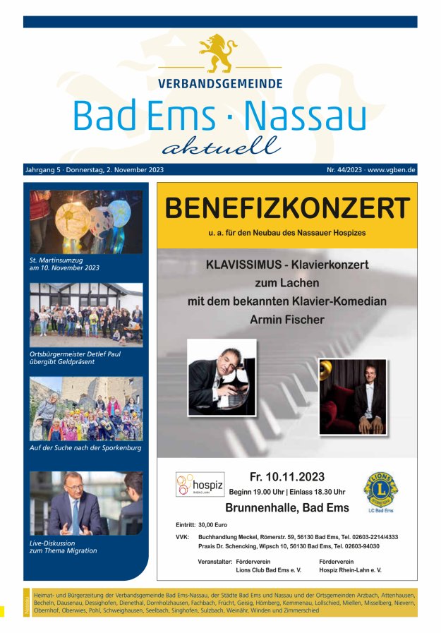 Bad Ems-Nassau aktuell Ausgabe Nassau Titelblatt 44/2023