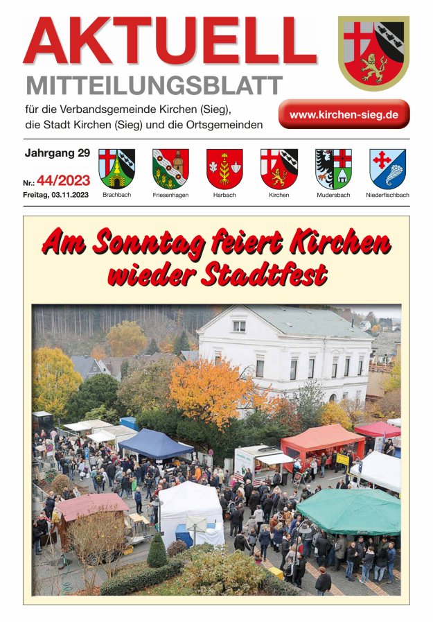 Aktuell - Mitteilungsblatt für die VG Kirchen (Sieg) Titelblatt 44/2023