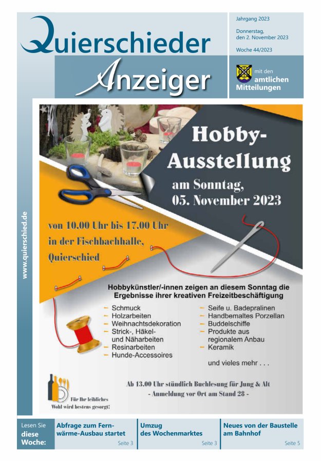 Quierschieder Anzeiger Titelblatt 44/2023