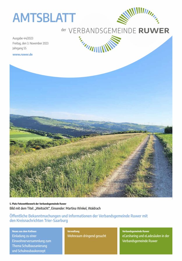 Amtsblatt VG Ruwer Titelblatt 44/2023