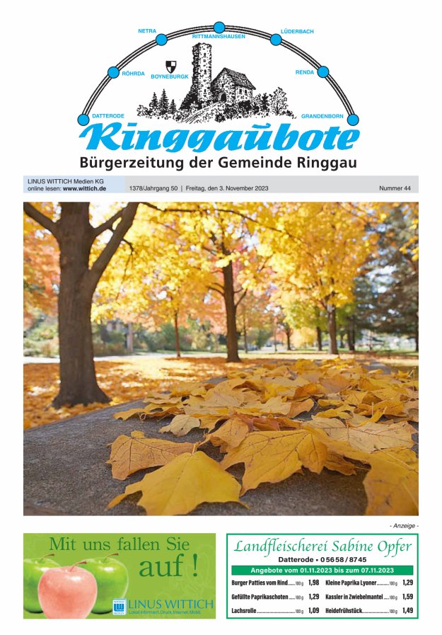 Ringgaubote Titelblatt 44/2023