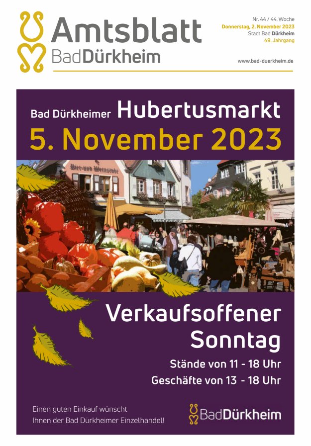 Bad Dürkheimer Woche Titelblatt 44/2023