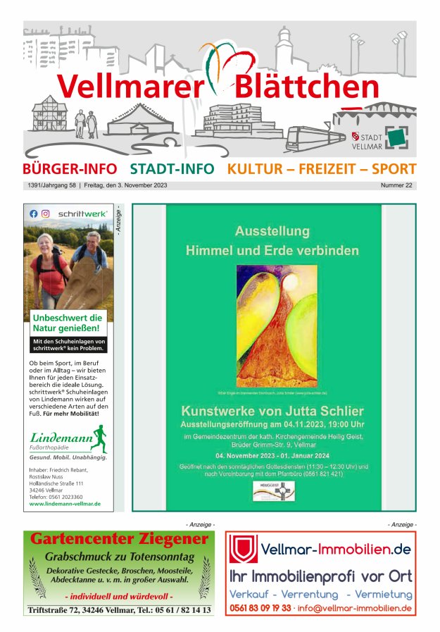 Vellmarer Blättchen Titelblatt 22/2023