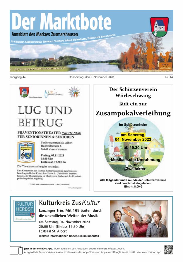 Zusmarshausen - Der Marktbote Titelblatt 44/2023