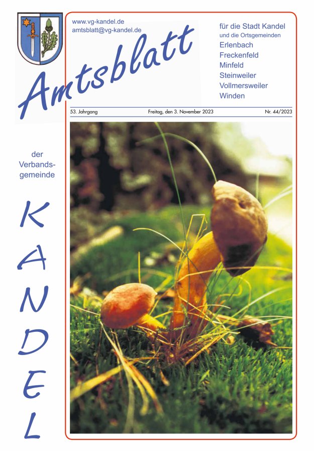 Amtsblatt VG Kandel Titelblatt 44/2023