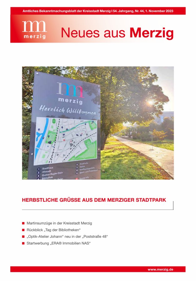 Neues aus Merzig Titelblatt 44/2023