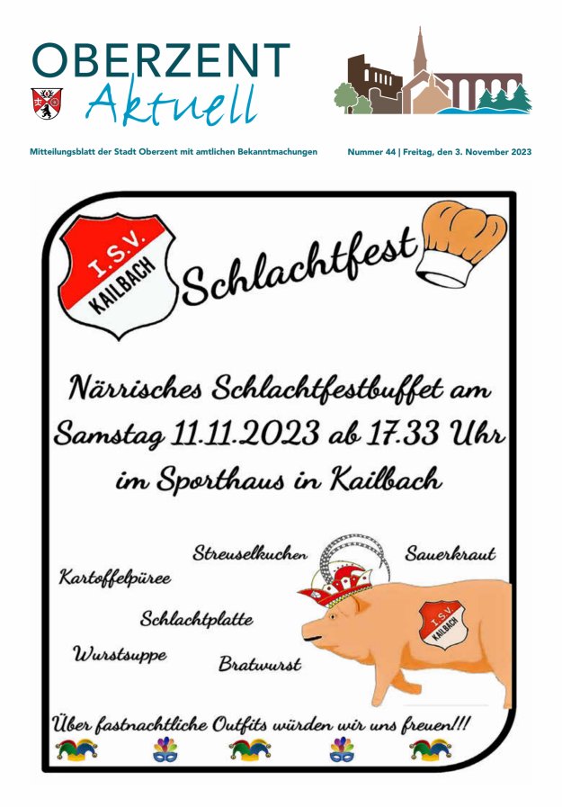 Oberzent aktuell Titelblatt 44/2023