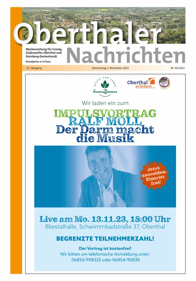 Oberthaler Nachrichten Titelblatt 44/2023