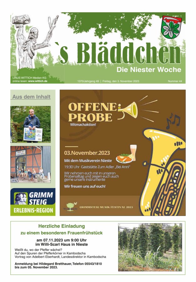Niester Woche Titelblatt 44/2023