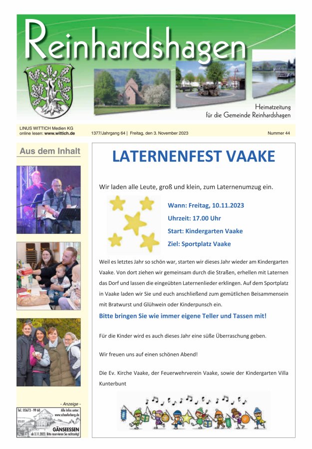 Unser Blättchen Titelblatt 44/2023