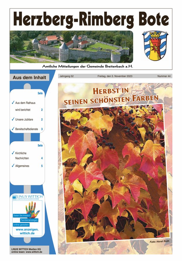 Herzberg-Rimberg Bote Titelblatt 44/2023