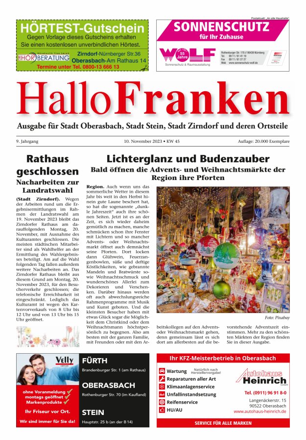 Hallo Franken Fürther Umland Titelblatt 10/2023
