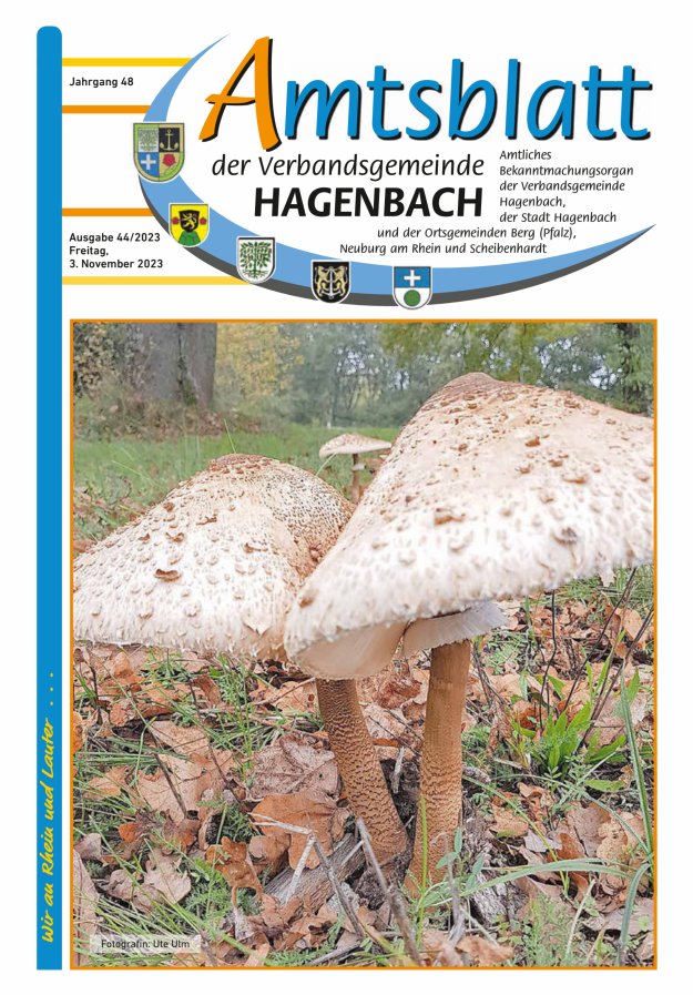 Amtsblatt der VG Hagenbach Titelblatt 44/2023