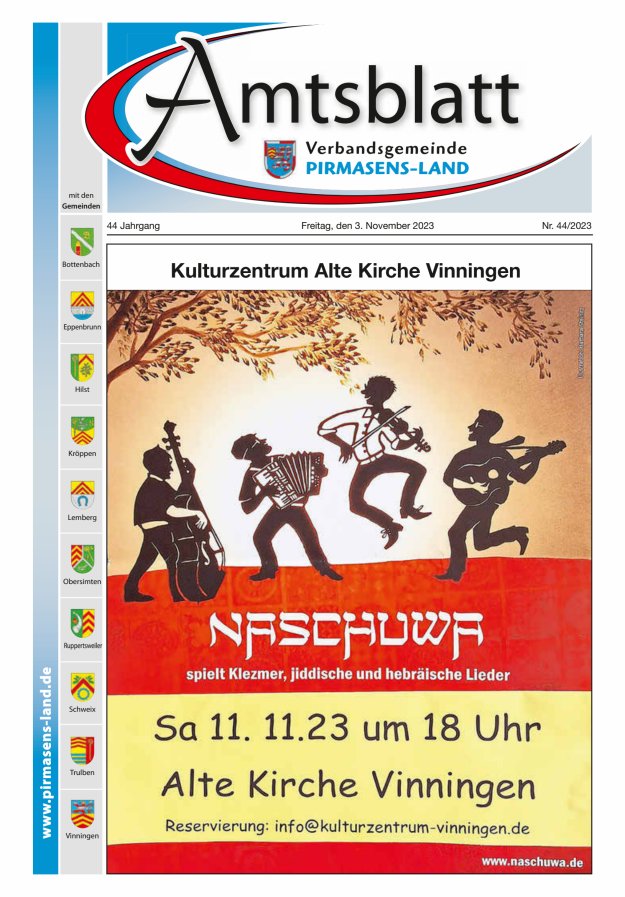 Amtsblatt VG Pirmasens-Land Titelblatt 44/2023