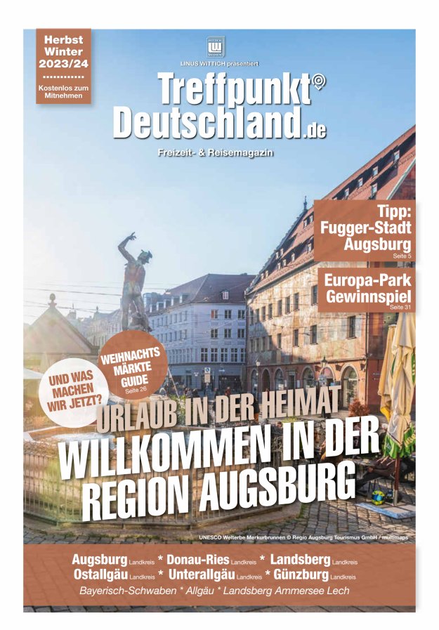 TreffpunktDeutschland Region Augsburg Reisemagazin Titelblatt 02/2023