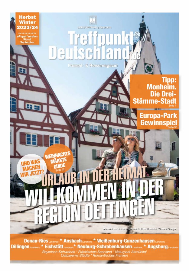 TreffpunktDeutschland Region Oettingen Reisemagazin Titelblatt 02/2023
