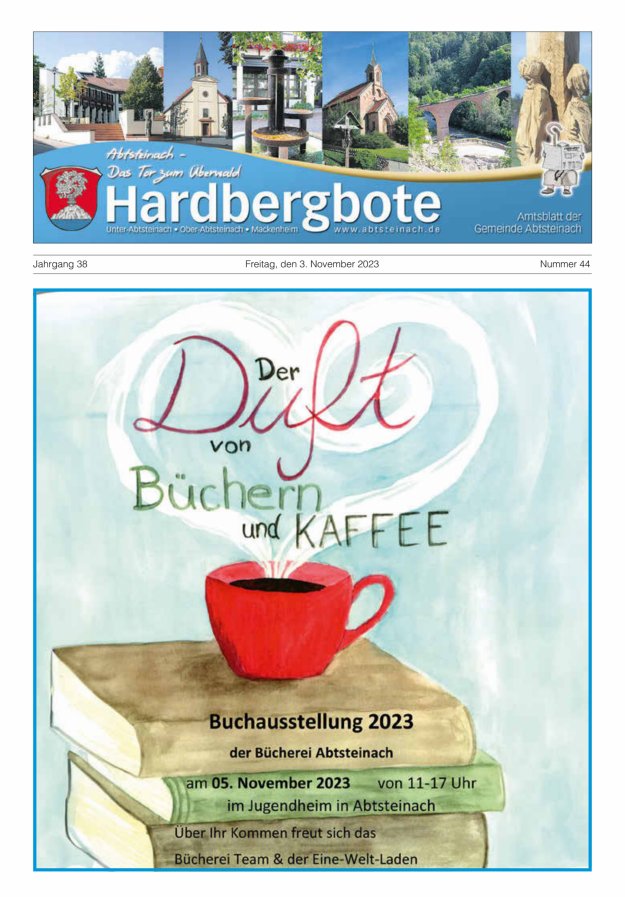 Hardbergbote - Mitteilungsblatt der Gemeinde Abtsteinach Titelblatt 44/2023
