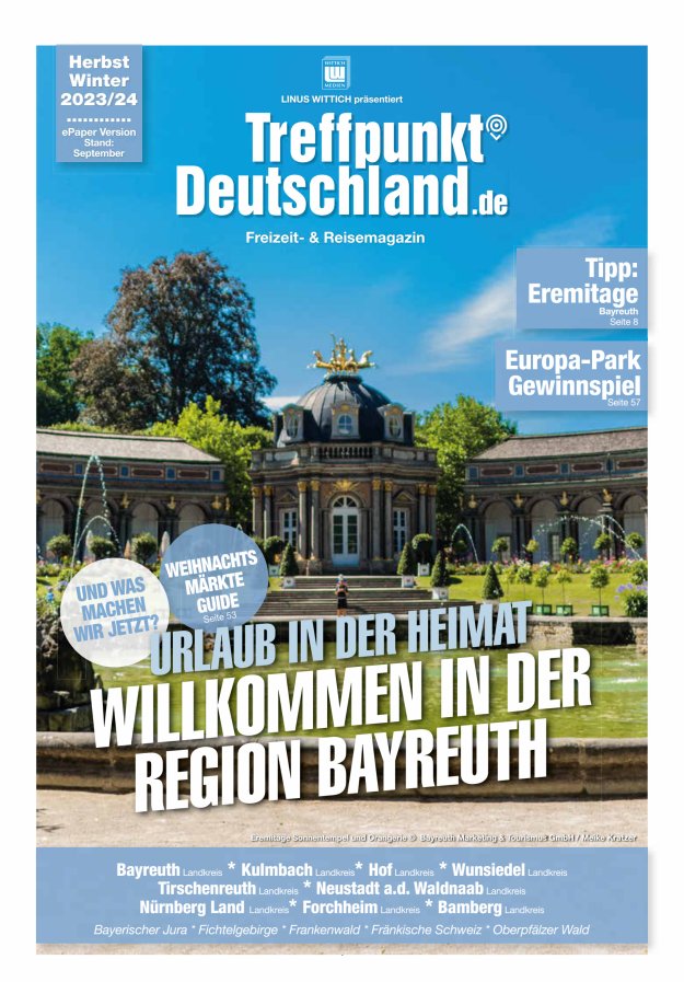 TreffpunktDeutschland Region Bayreuth Reisemagazin Titelblatt 02/2023
