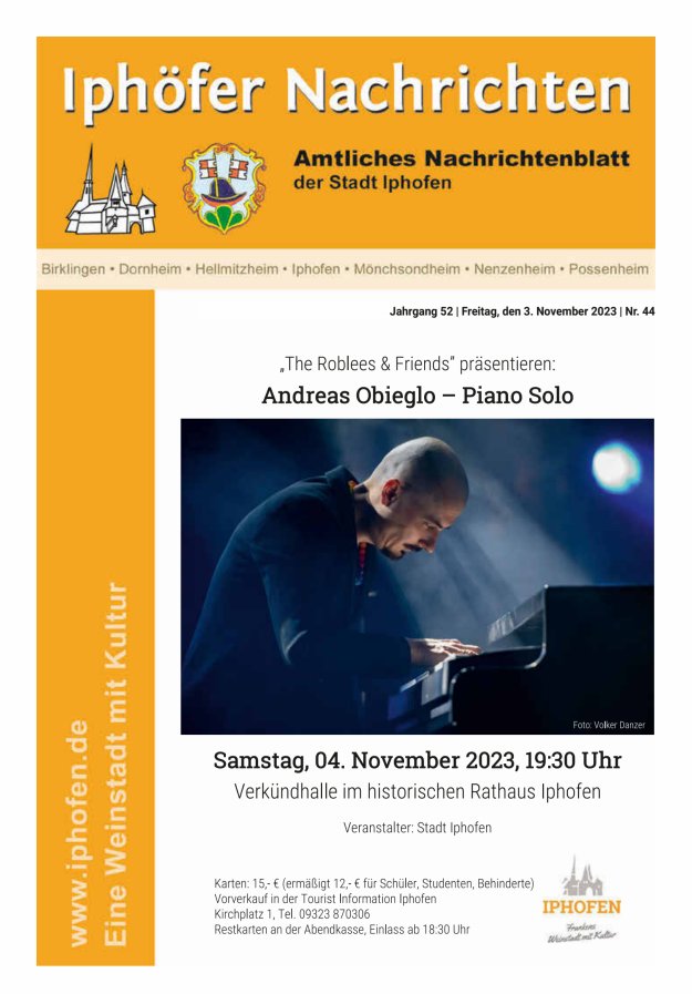 Iphöfer Nachrichten Titelblatt 44/2023