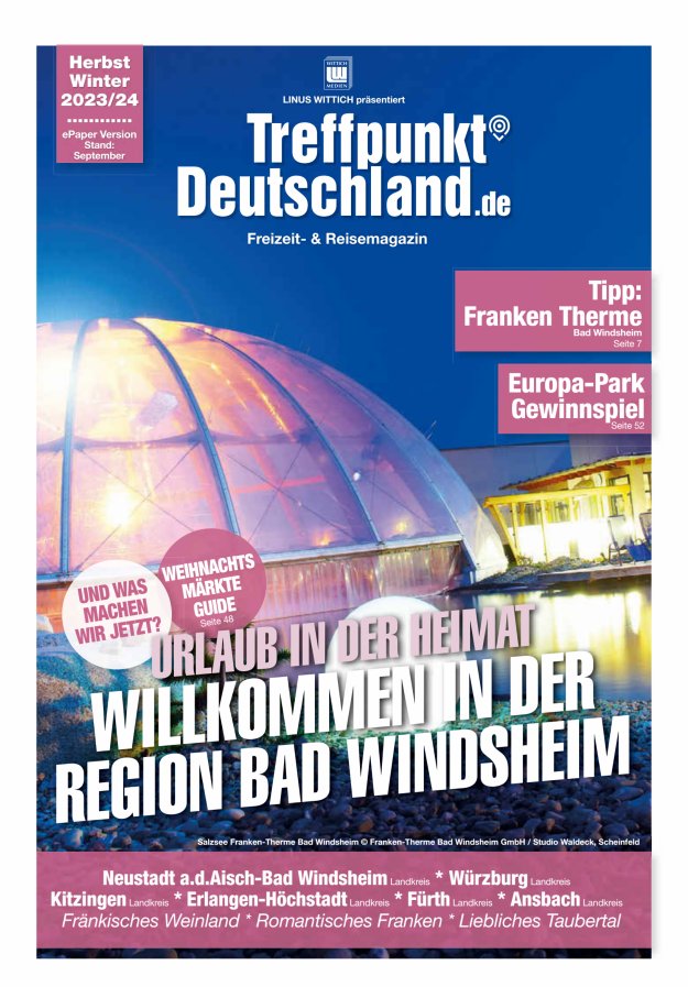 TreffpunktDeutschland Region Bad Windsheim Reisemagazin Titelblatt 02/2023