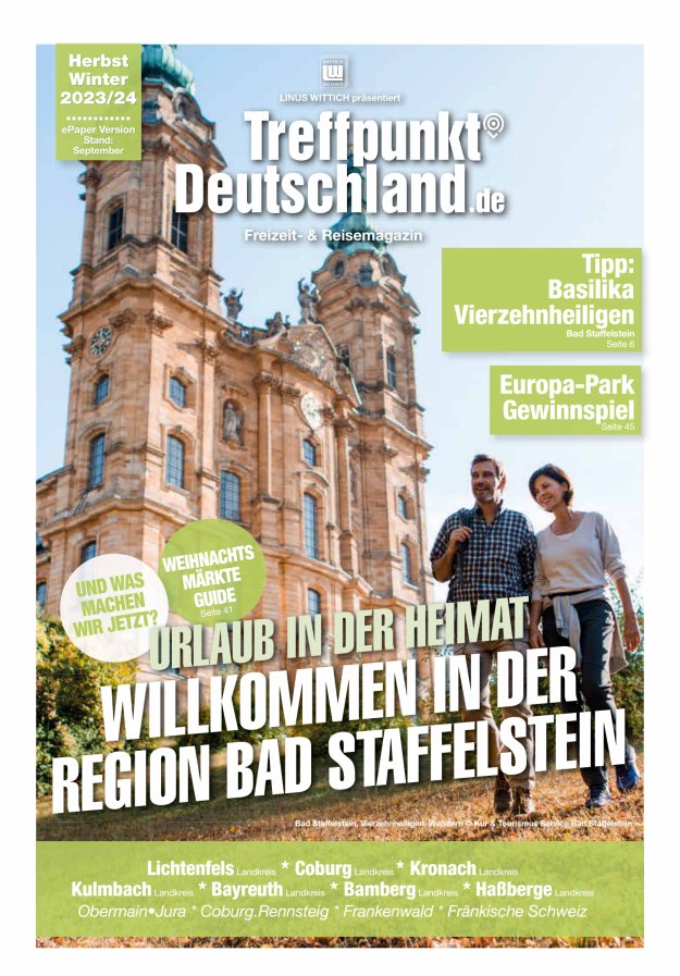 TreffpunktDeutschland Region Bad Staffelstein Reisemagazin Titelblatt 02/2023