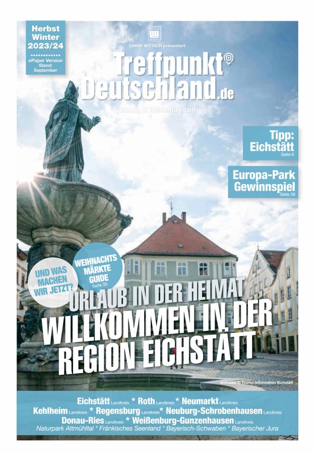 TreffpunktDeutschland Region Eichstätt Reisemagazin Titelblatt 02/2023