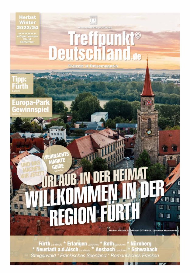 TreffpunktDeutschland Region Fürth Reisemagazin Titelblatt 02/2023