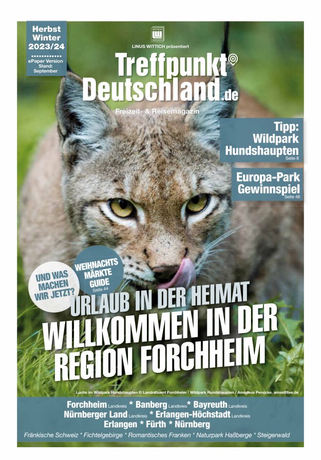 TreffpunktDeutschland Region Forchheim Reisemagazin Titelblatt 02/2023
