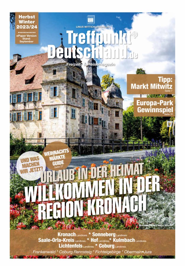 TreffpunktDeutschland Region Kronach Reisemagazin Titelblatt 02/2023