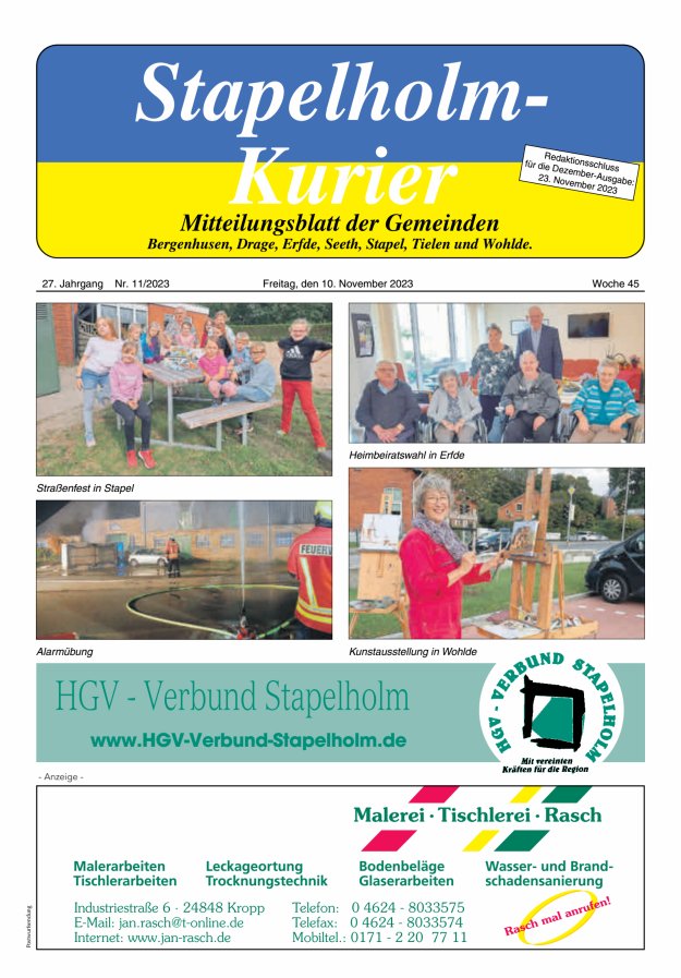 Stapelholm-Kurier Titelblatt 11/2023