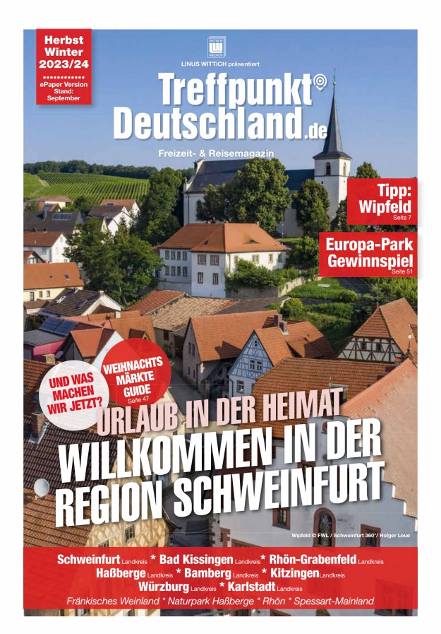 TreffpunktDeutschland Region Schweinfurt Reisemagazin Titelblatt 02/2023