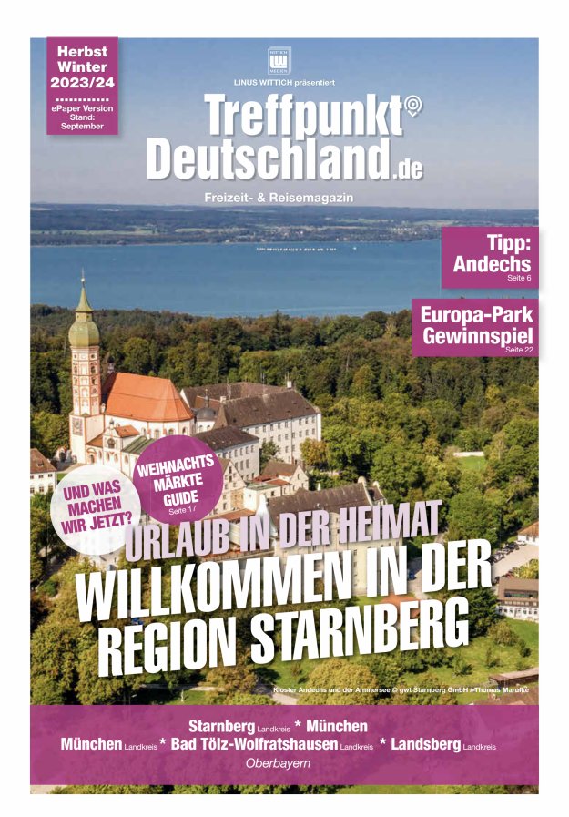 TreffpunktDeutschland Region Starnberg Reisemagazin Titelblatt 01/2023