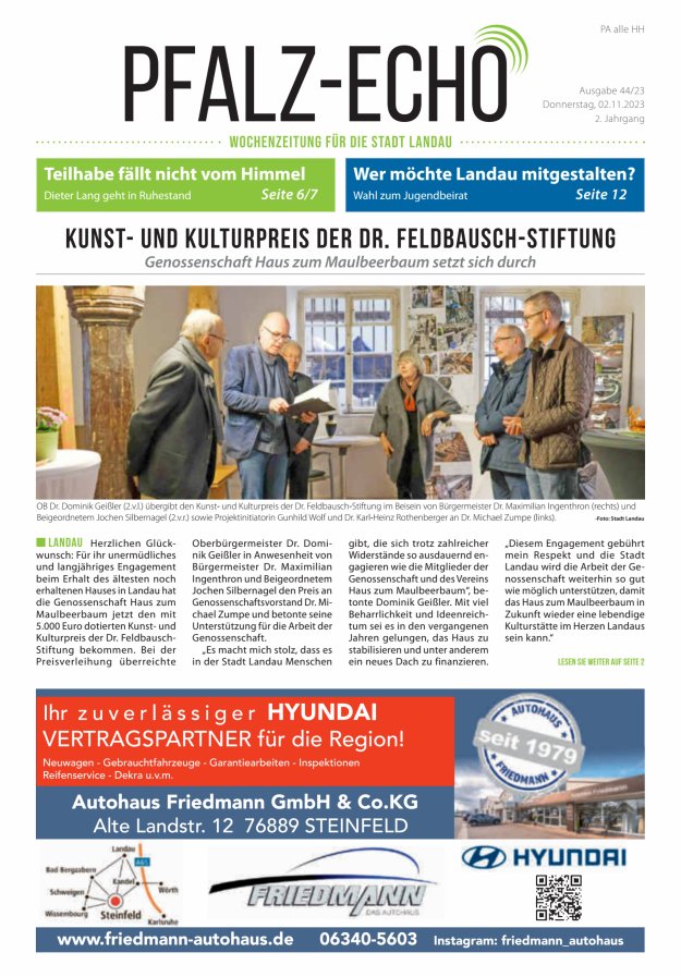 Pfalz-Echo Titelblatt 44/2023