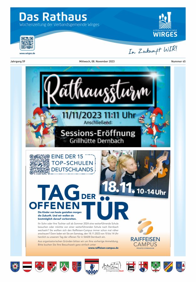 Das Rathaus - Informationen für die Bürger in der VG Wirges Titelblatt 45/2023