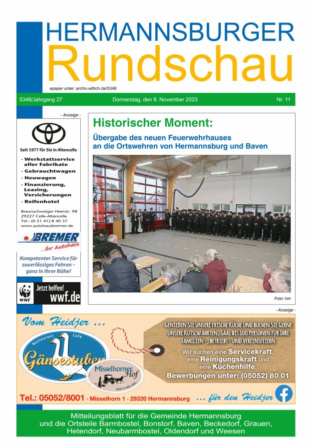 Hermannsburger Rundschau Titelblatt 11/2023