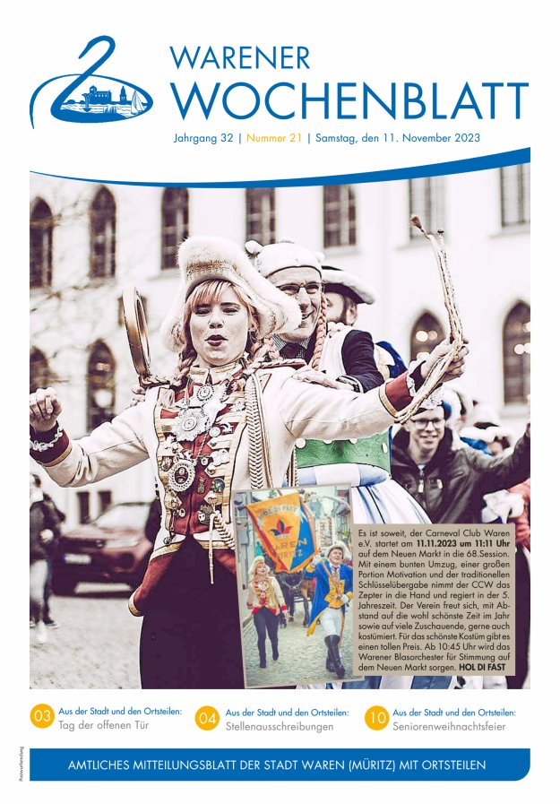 Warener Wochenblatt Titelblatt 21/2023