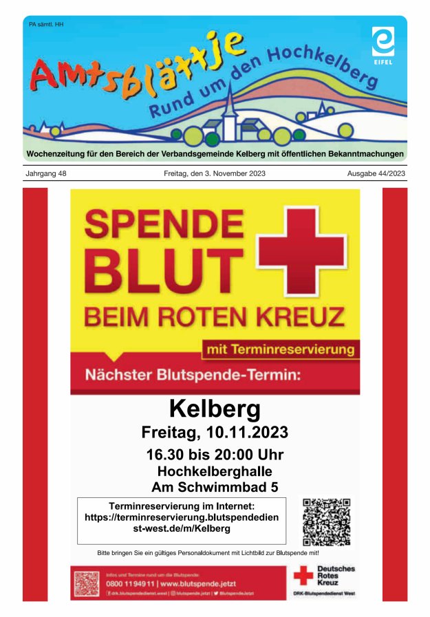Amtsblättje - Rund um den Hochkelberg Titelblatt 44/2023