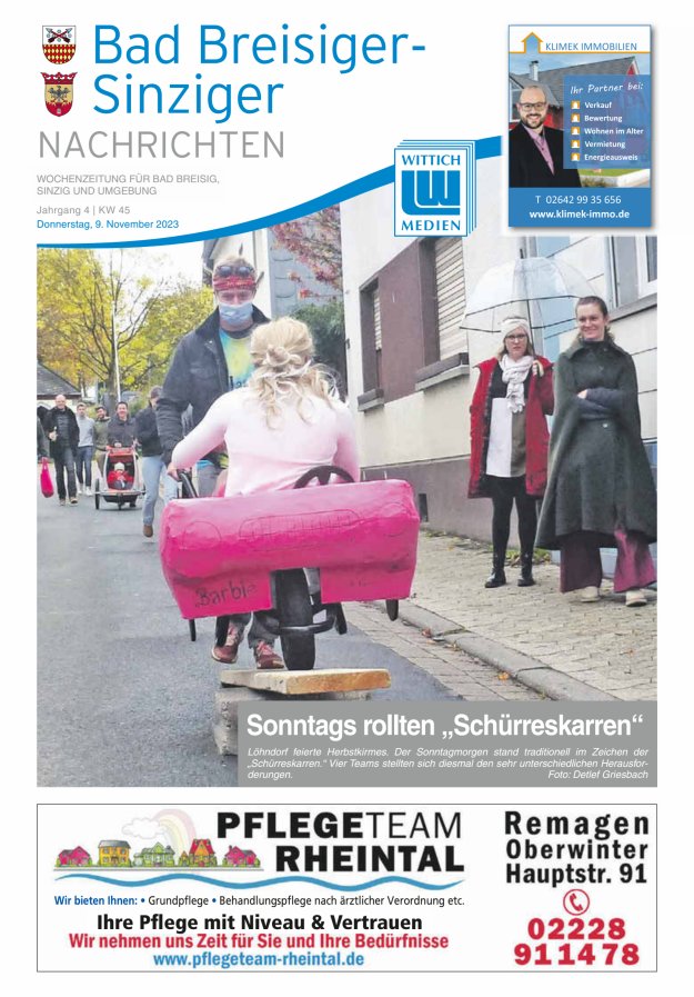 Bad Breisiger-Sinziger Nachrichten Titelblatt 45/2023
