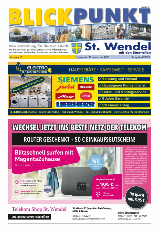 Blickpunkt St Wendel Titelblatt 45/2023