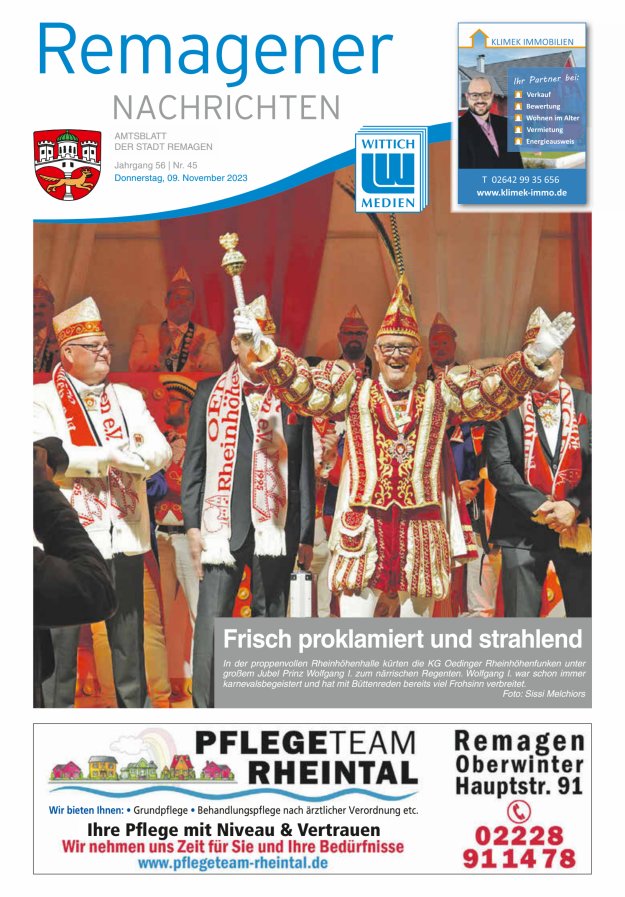 Remagener Nachrichten Titelblatt 45/2023