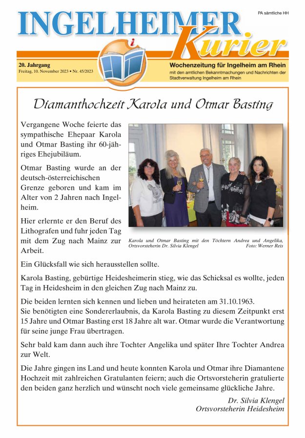 Ingelheimer Kurier Titelblatt 45/2023