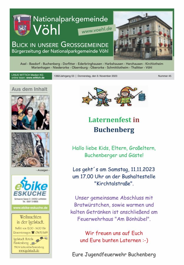 Blick in unsere Grossgemeinde Titelblatt 45/2023